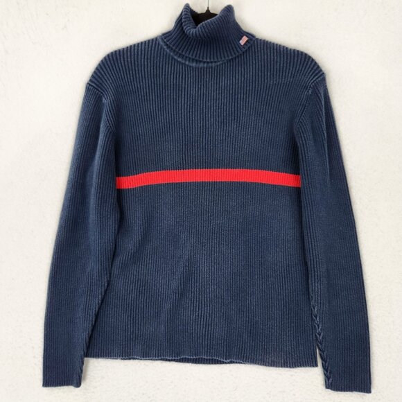 Ralph Lauren Sweater Womens Large Navy Blue Vintage Polo Jeans Co Turtleneck - Picture 1 of 9